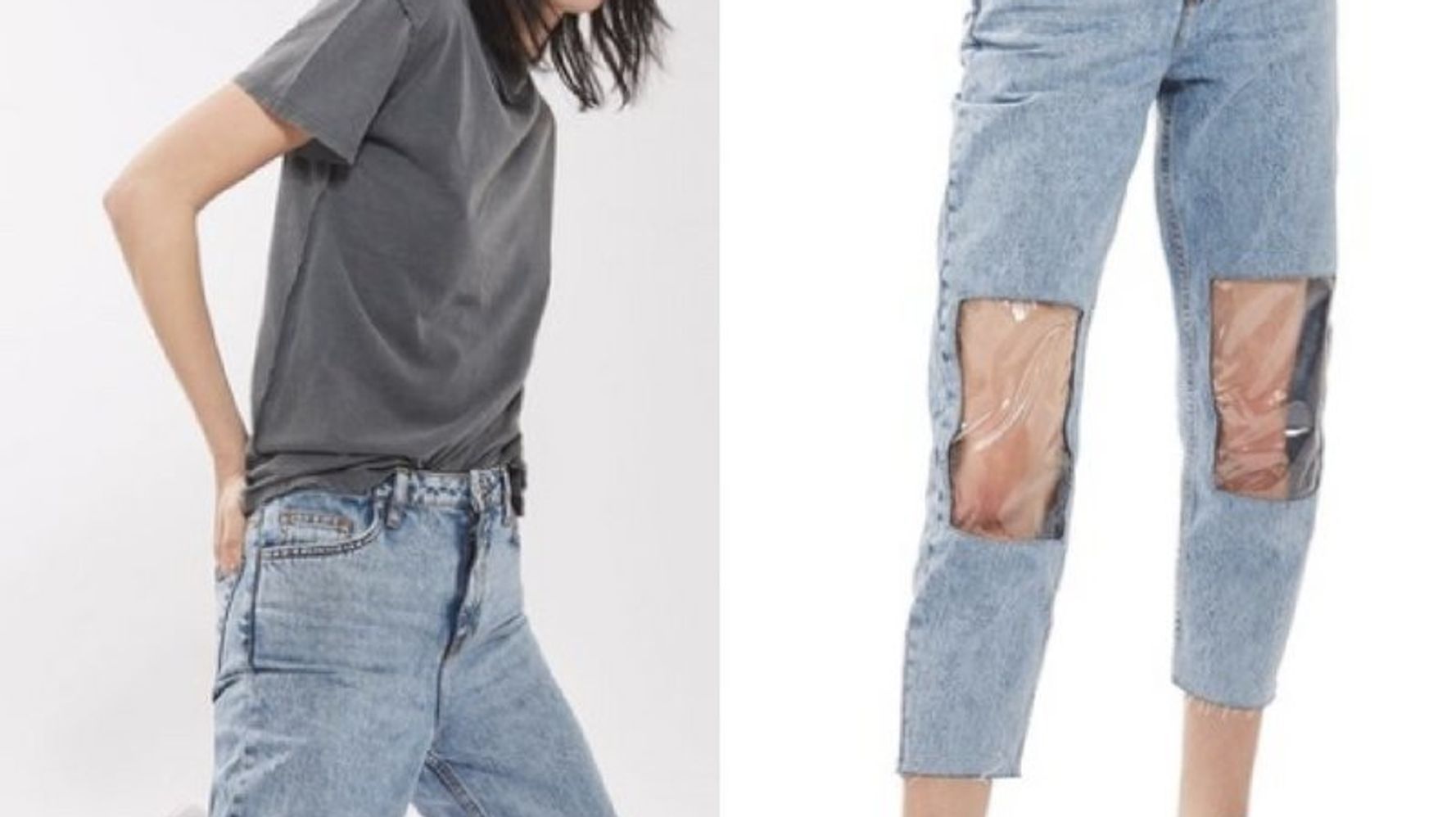 Topshop Wants You To Buy 'Mom Jeans' With Clear Plastic Kneecaps | HuffPost Life