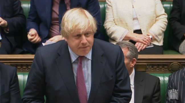 Boris Johnson in the Commons on Monday
