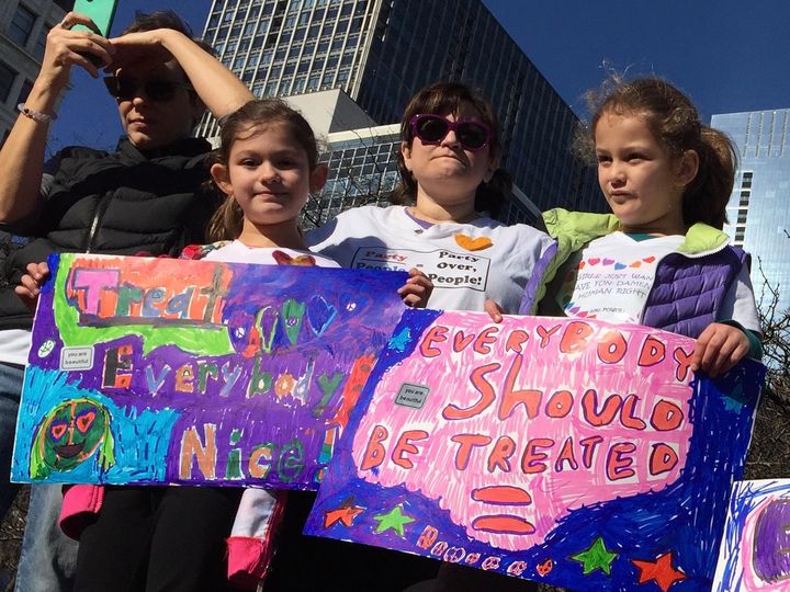 Marcy’s twin granddaughters at the Chicago Women’s March