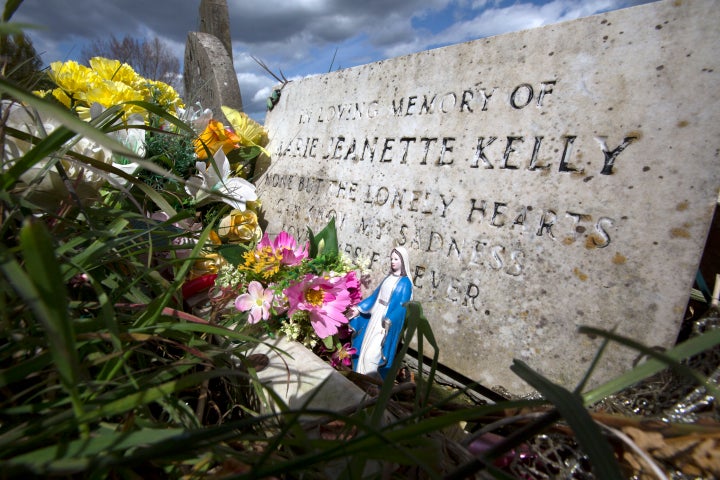 A gravestone for Mary Kelly in St Patrick's Catholic Cemetery in Leytonstone