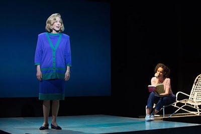 Sarah Jane Agnew as Sarah Weddington with Sara Bruner as Norma McCorvey in a scene from <strong><em>Roe</em></strong>