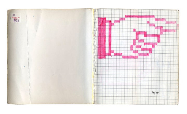 Graphic designer Susan Kare conceived numerous interface elements for the Apple Macintosh in the 1980s. Her personal notebook