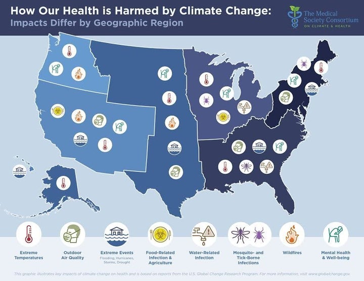 The health risks posed by climate change vary by region. 