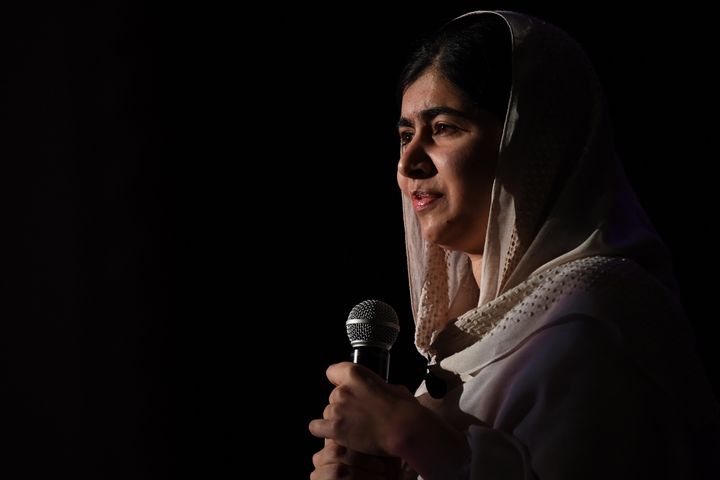 Nobel Peace Prize winner Malala Yousafzai speaks at Denver South High School Friday, October 21, 2016.