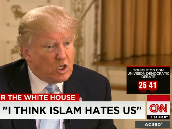 Then-candidate Donald Trump on CNN making a generalizing claim about Islam without evidence.