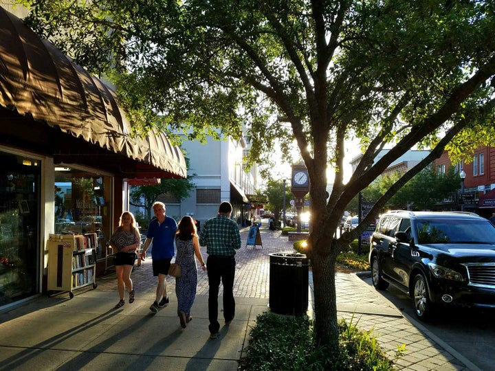 Compact development provides a great walking environment in Sanford, Florida