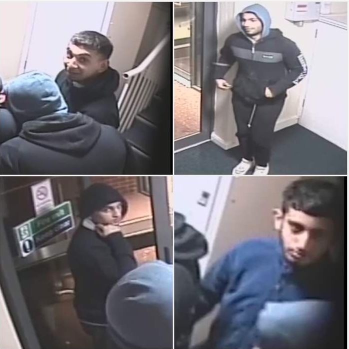 Police are searching for four men after a student was imprisoned and assaulted in Preston