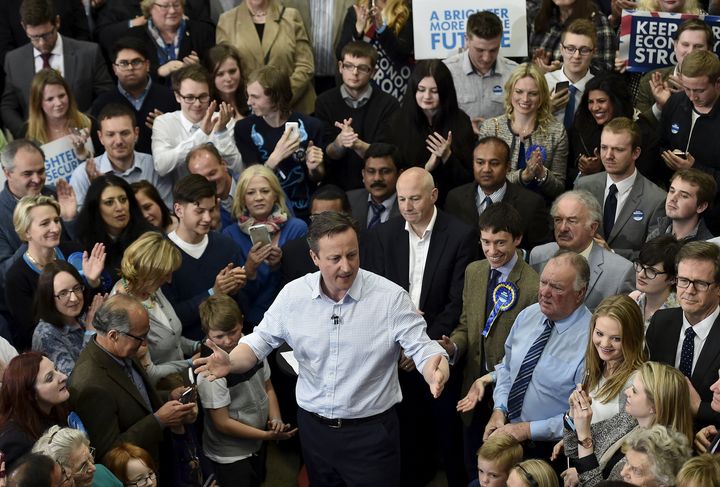 David Cameron at a rally during the 2015 campaign.