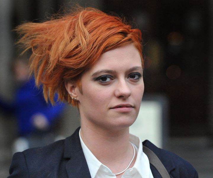 Jack Monroe outside court. Hopkins did not attend the High Court to hear the verdict