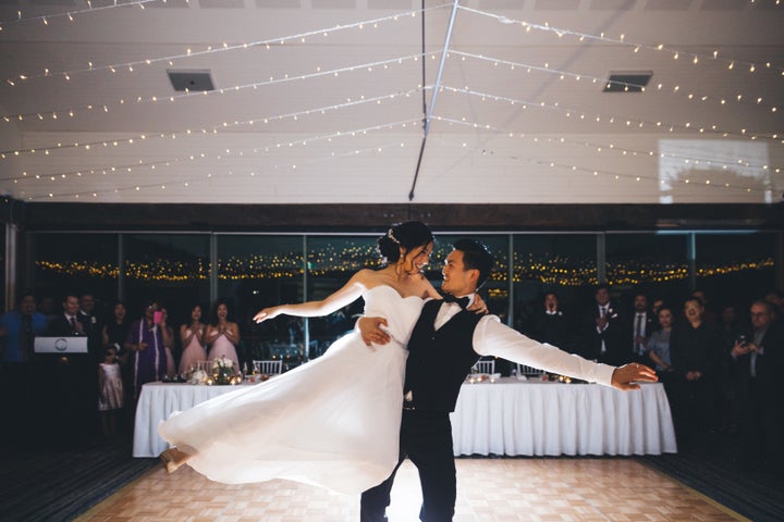 The couple at their wedding reception in 2016