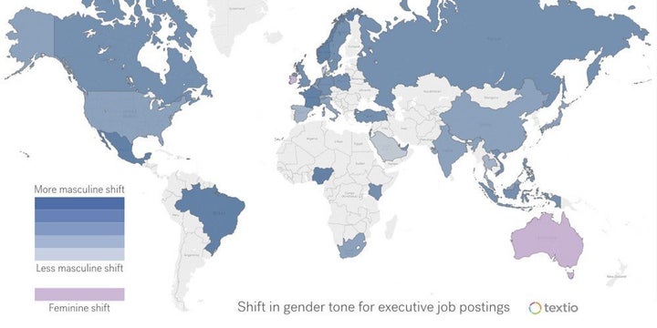 Around the globe, job listings for high-paying roles skew masculine -- except in two countries.