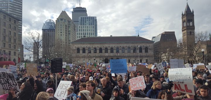 Protests at Boston’s Copley Square taken by the author. Bostonians stood together to fight for the rights of Muslims, refugees and women.