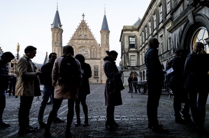 There were long lines at polling places across the Netherlands.