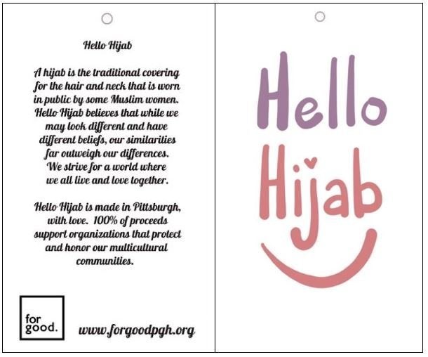 A sample of the educational card that will come with each doll's hijab.