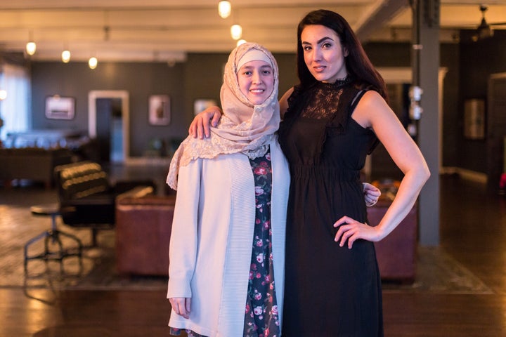 Safaa Bokhari (left) and Gisele Fetterman met at the Fetterman's home on Monday, March 6th, 2017 to discuss plans for their joint initiative, Hello Hijab.