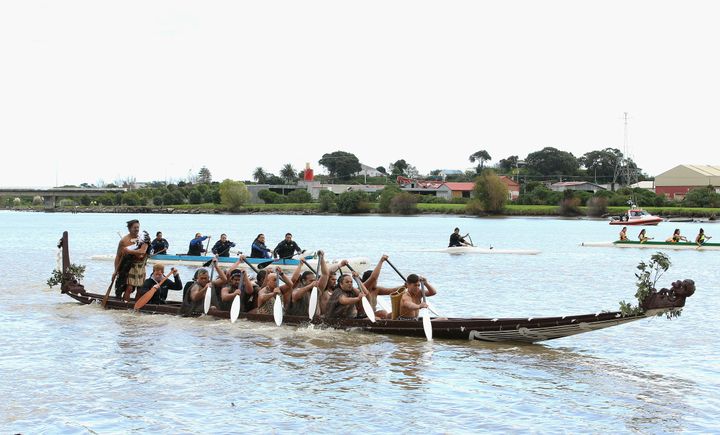 Prince Harry paddles on the Whanganui River in 2015 on a Waka journey (a traditional Maori Warcraft)