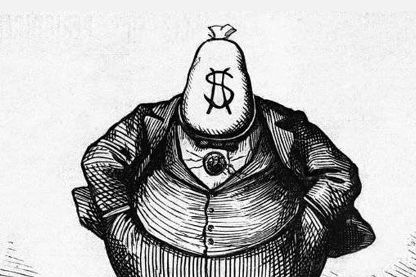 19th century political cartoon on the power of money.