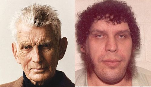 (l. to r.) Samuel Beckett and Andre Roussimoff