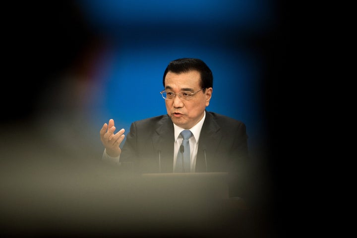 China's Premier Li Keqiang at a press conference after the closing ceremony of the National People's Congress in Beijing. March 15.