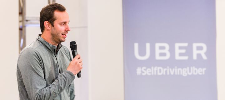 Anthony Levandowski, Otto co-founder and VP of engineering at Uber, speaks to members of the press during the launch of the pilot model of the Uber self-driving car on Sept. 13, 2016, in Pittsburgh.