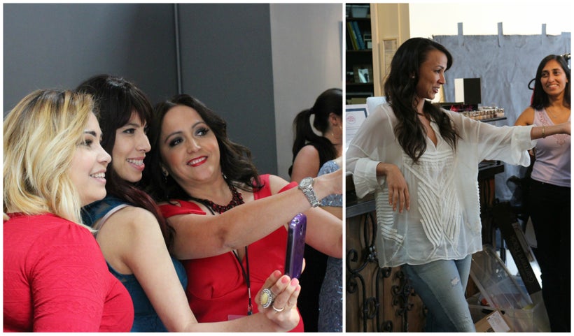 On left, participants snap photos of their special day. On right, founder Amie Satchu during the ‘Thank You Ceremony’.