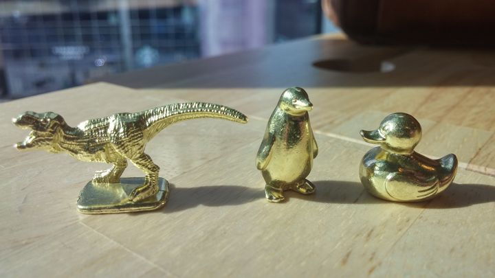The new Monopoly tokens are a T-rex, penguin and rubber ducky.
