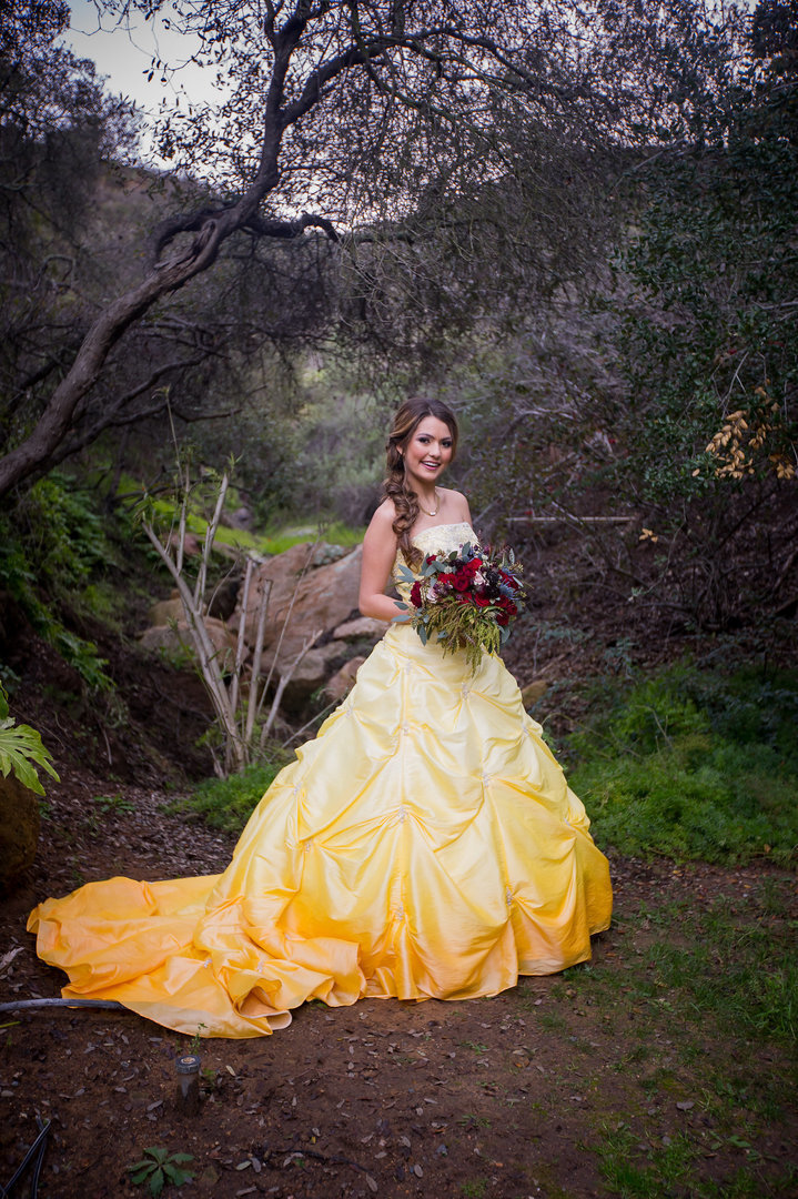 belle yellow wedding dress