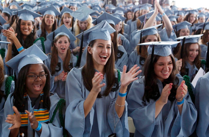 Barnard graduates in 2012. Climate scientist David Keith said it's his belief in the power of student activism that gives him enthusiasm for the divestment movement. 