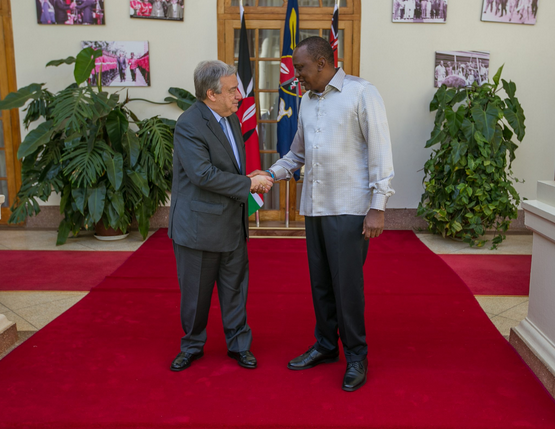 <em>President Kenyatta and UN Secretary-General Mr Guterres meet at the State House on 08 March 2017. </em>