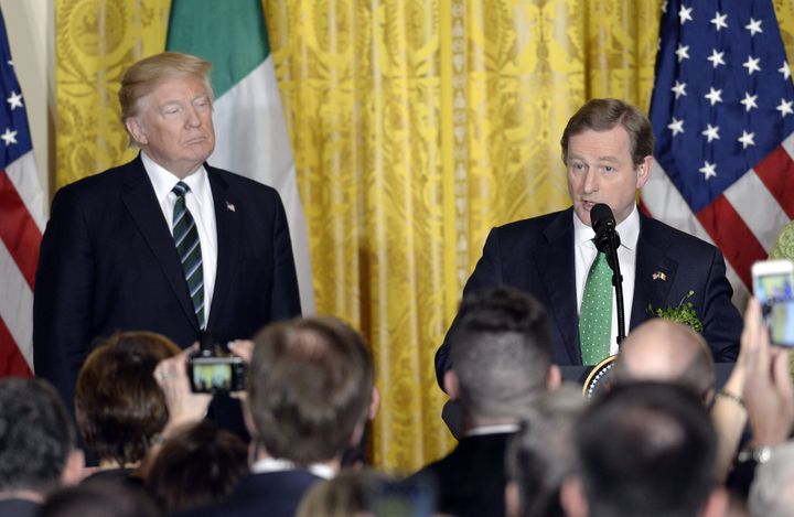 A watchful Donald Trump had to endure the five minute passionate address by Taoiseach Enda Kenny