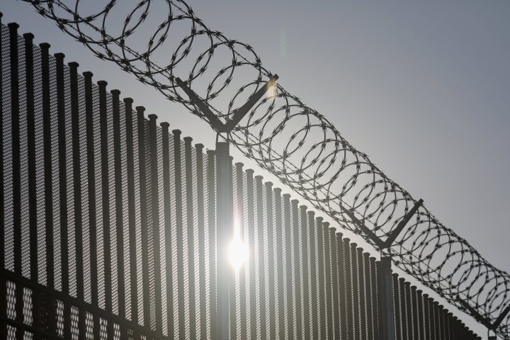 HIDALGO, TX - MARCH 14: The border fence between the United States and Mexico stands at an international bridge between the two countries on March 14, 2017 in Hidalgo, Texas. 