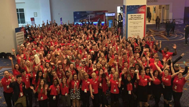 <p>Young people gather at the 2016 CPAC.</p>