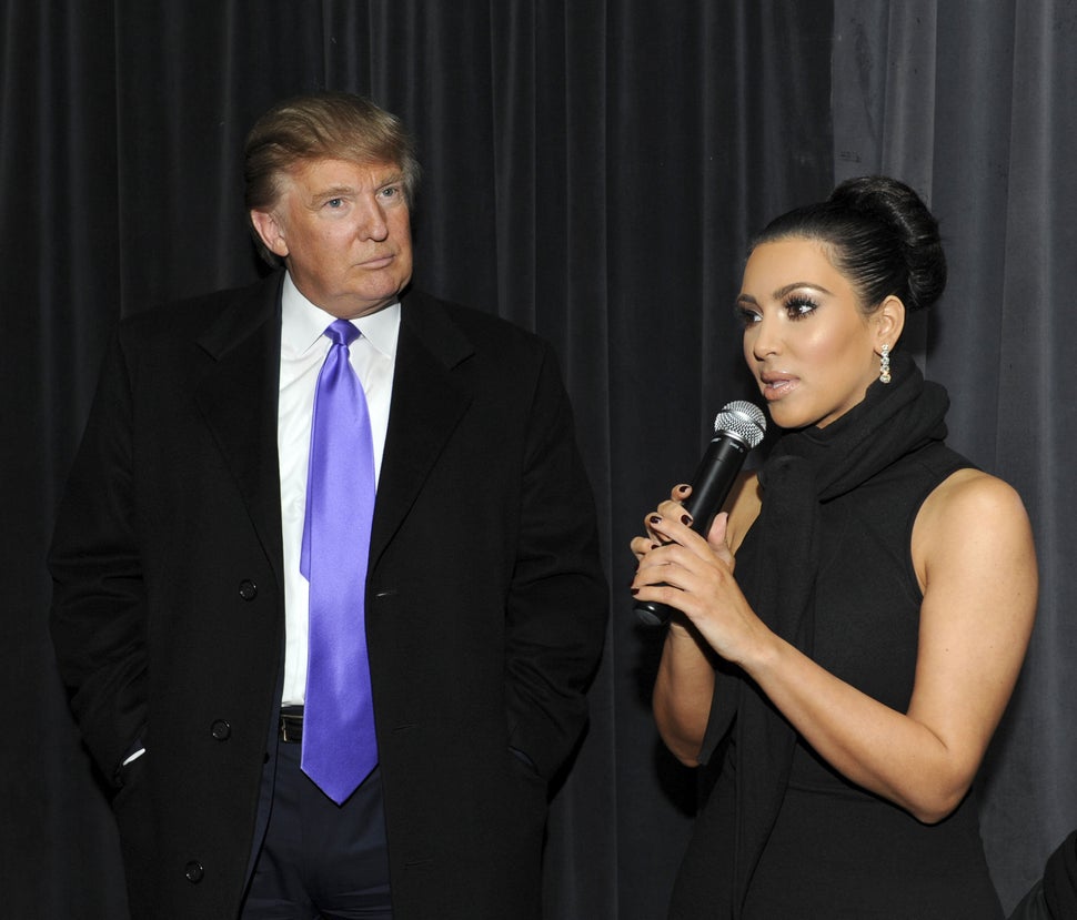 Donald Trump and Kim Kardashian at The Gansevoort Hotel in New York, celebrating Perfumania and Kardashians's appearance on