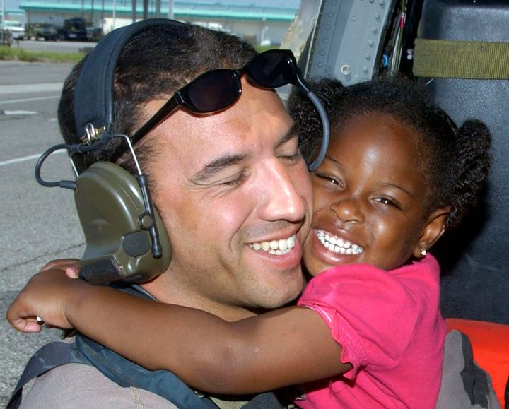 Three-year-old LaShay Brown gave Master Sgt. Mike Maroney the thank you of a lifetime after he saved her during Hurricane Katrina in 2005.