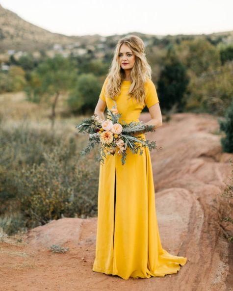 15 Yellow Dresses For Brides Who Want To Channel Their Inner Belle ...