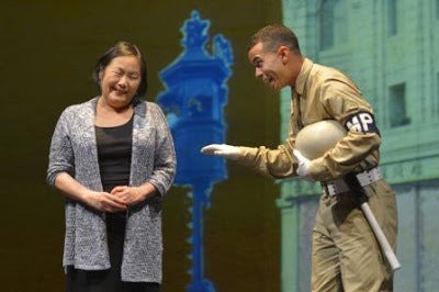 Emily Kuroda (Noriko) and William Thomas Hodgson (Eamon) in a scene from Calligraphy 