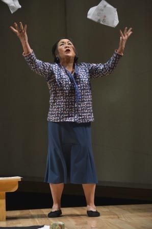 Emily Kuroda as Noriko, a woman in the early stages of Alzheimer's disease, in a scene from Calligraphy 
