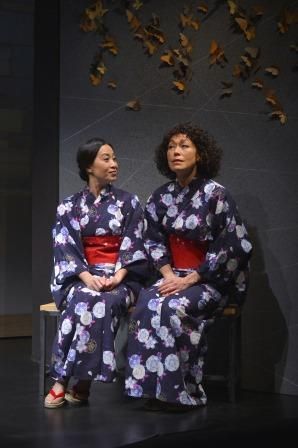 <p>Elizabeth Pan (Sayuri) and Mia Tagano (Hiromi) in a scene from <strong><em>Calligraphy</em></strong> </p>