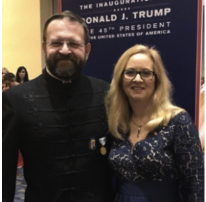 Sebastian Gorka, a counterterrorism adviser to President Donald Trump, pictured at the inaugural ball wearing a medal indicating membership in the Vitézi Rend, a far-right Hungarian group that collaborated with the Nazi government during World War II. 