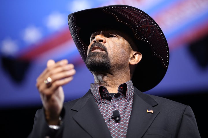 Milwaukee County Sheriff David Clarke speaks at the annual Conservative Political Action Conference in Maryland last month.