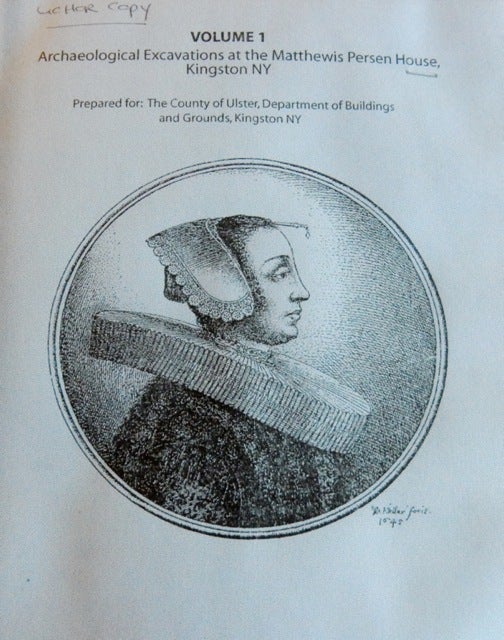 Woman from 1600’s wearing bodkin, Matthewis Persen House, Kingston NY