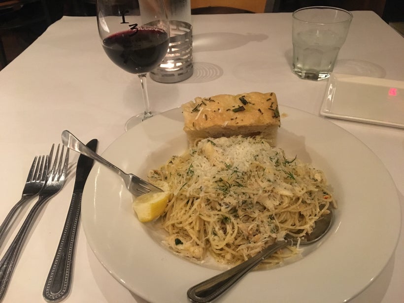 Crab & angel hair pasta