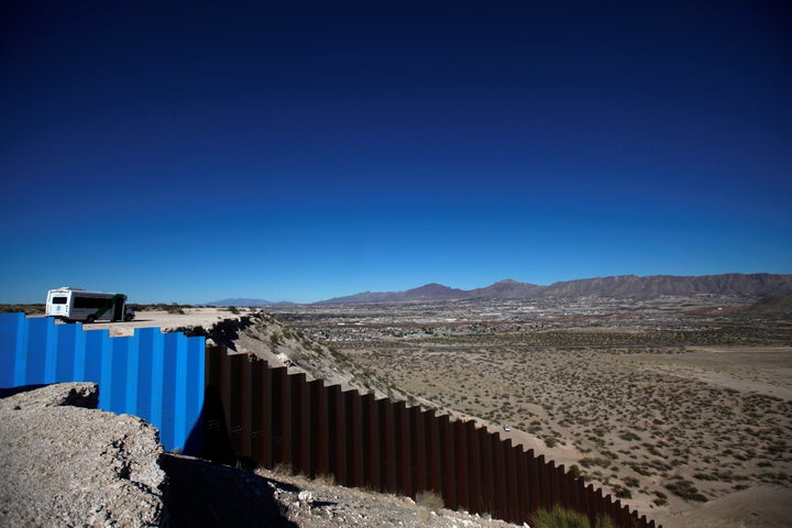 A general view shows a newly built section of the U.S.-Mexico border fence at Sunland Park, U.S. opposite the Mexican border