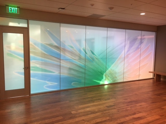 Take flight with UNT’s eagle-inspired frosted glass.