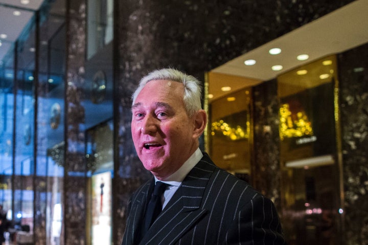 Roger Stone speaks with media after meeting with President-elect Donald Trump at Trump Tower on December 6, 2016 in New York.