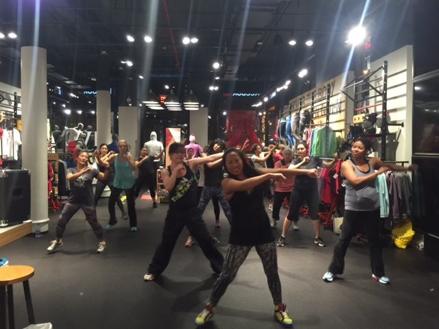 Carmen, Zumba instructor, BellaVita, at Reebok Store <a rel="nofollow" href="https://www.reebok.com/" target="_blank">www.ree