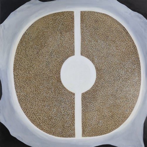 <p>Jennifer Coates, “Everything Bagel”, 2016, acrylic on canvas, 72 x 72”</p>