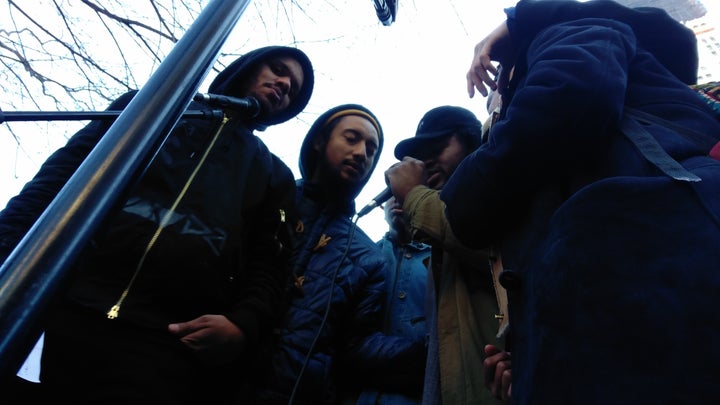 A group of young artists performs during Citywide Alliance Against Displacement rally against Mayor de Blasio last week