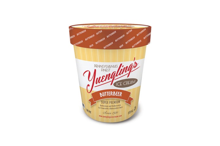 A pint of Yuengling's new Butterbeer ice cream flavor.