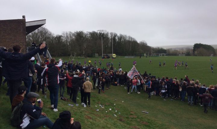 A sports event between Sussex and Brighton University had to be abandoned after violence broke out between rival students 
